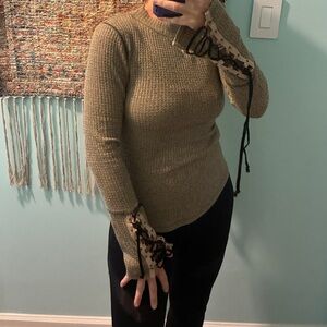 Free People Stylish Olive Green Women's Top